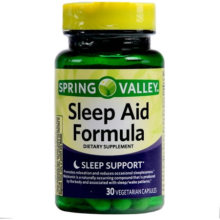 (2 Pack) Spring Valley Melatonin Sleep Aid Formula Vegetable Capsules, 10 mg, 30