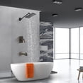 thumbnail image 2 of BESy 8-Inch Square Rain Shower Head Fixtures and Tub Faucet, Bath Faucet Tub Set with High Pressure Pressure Balance Valve Shower Set, Oil Rubbed BronzeBathtub Faucet Shower System, 2 of 9