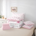 thumbnail image 6 of jejeloiu Pink Kawaii Bowknot 7 Pieces Bedding Comforter Set,Cartoon Cute Bow Full Bedding Set For Teens Reversible, 6 of 8