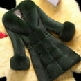 thumbnail image 2 of DondPO Fake Fur Coat Women Lady Coat Winter Warm Long Sleeve Solid Outwear Coat Plush Jacket Warm and Soft Winter Overcoat Fur Jackets for Women Fuzzy Jacket Green XL, 2 of 3