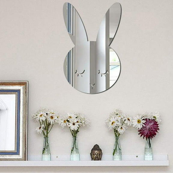 Nordic Acrylic Mirror Cartoon Wall Camera Props Kids Room Wall Decoration A/ Acrylic mirror sticker mirror rabbit