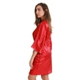 thumbnail image 2 of Just Love Womens Satin Solid Kimono Robe 6756-BLK-M (Red, X-Small), 2 of 3