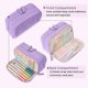 thumbnail image 4 of Large Capacity Pencil Case Pen Bag, Soft Corduroy Pencil Bag with 3 Compartments, Multiple Pockets, Sturdy Zipper, Cute School Supplies Pencil Case Or, 4 of 5