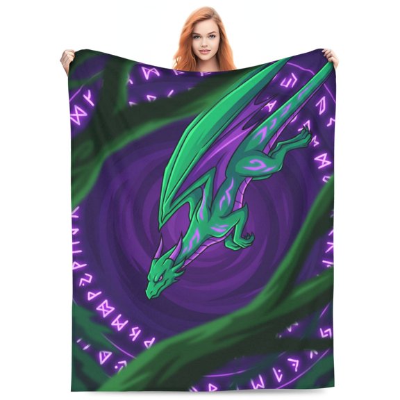 Dragon Blanket, Soft Lightweight Flannel Throw Blanket, Cozy Blanket for Couch Sofa Bed Home 50x40