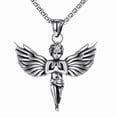 thumbnail image 1 of Collar con colgante de ángel, cadena de suéter , collar con dijes de acero inoxidable, regalo de joyería para cumpleaños y día de San Valentín, 1 of 7