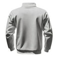 thumbnail image 4 of Handshe Men's Sweatshirt, Fall Winter Casual Solid Color Long Sleeve, Half-Zip Stand Collar, Thermal Outdoor Activities Daily Wear Fashion Shirt, 4 of 8