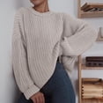 thumbnail image 2 of JINMGG 2024 Fall Winter Plus Size Sweaters for Women Clearance,Women Fashion Loose Pullover Solid Color Long Sleeves Sweater Tops, 2 of 5