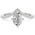thumbnail image 3 of Oval Shape 1 Carat IGI Certified Lab Grown Diamond Ring | 14K White Gold | Zelda Classic Chevron Diamond Ring | FG-VS1-VS2 Quality Friendly Diamonds, 3 of 5