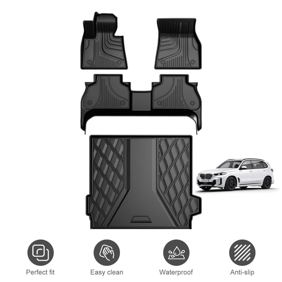 Custom Fit All Weather TPE Floor Mats & Cargo Liner for 2019-2026 BMW X5 40i/50i/M50i/M Waterproof Non-Slip Full Set Car Interior Accessories