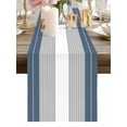 thumbnail image 2 of Burlap Table Runner 90 Inches Long, Haze Blue Gray Stripe Line Non-Slip Kitchen Table Runners for Dining Room Everyday Use Party Table Decorations, 2 of 9