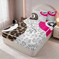 thumbnail image 3 of Erosebridal 8 Ball Queen Comforter Set 4-Piece, Fuchsia Snow Leopard Front, Black Reversible Back, 3 of 7