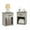 French Oak Grey, variant on Furinno Tidur Nightstand with Handle with One Drawer, Set of 2, Americano