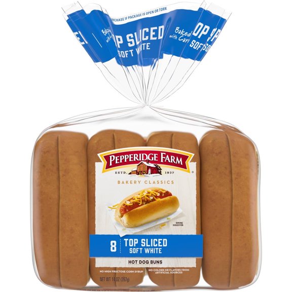 New England 6 inch Split-Top Hot Dog Bread Rolls - Pack of 6 Buns ...