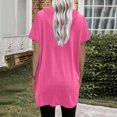 thumbnail image 5 of Timegard Summer Tops for Women Short Sleeve Hoodies Solid Color Loose Comfy Casual Pullover Tops Pockets, 5 of 7