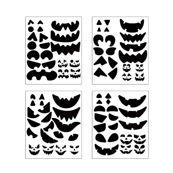 BESTSKY Halloween Pumpkins Decorations Stickers Party Game Activities Gifts for Kids 4 Sheets Cute Face Sticker Pumpkin Decorating Stickers