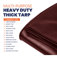 thumbnail image 4 of Tarpco Safety Extra Heavy Duty 14 Mil Tarp, Maroon/Black 18′ X 24′, 4 of 7