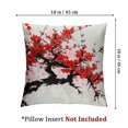thumbnail image 4 of Acheng  Flower Pillow Cover Set of 2,Red Flower Oriental Style Painting Plum Blossom in Double Sided Square Pillow Cases Pillowcase Sofa Cushion 24x24in, 4 of 7
