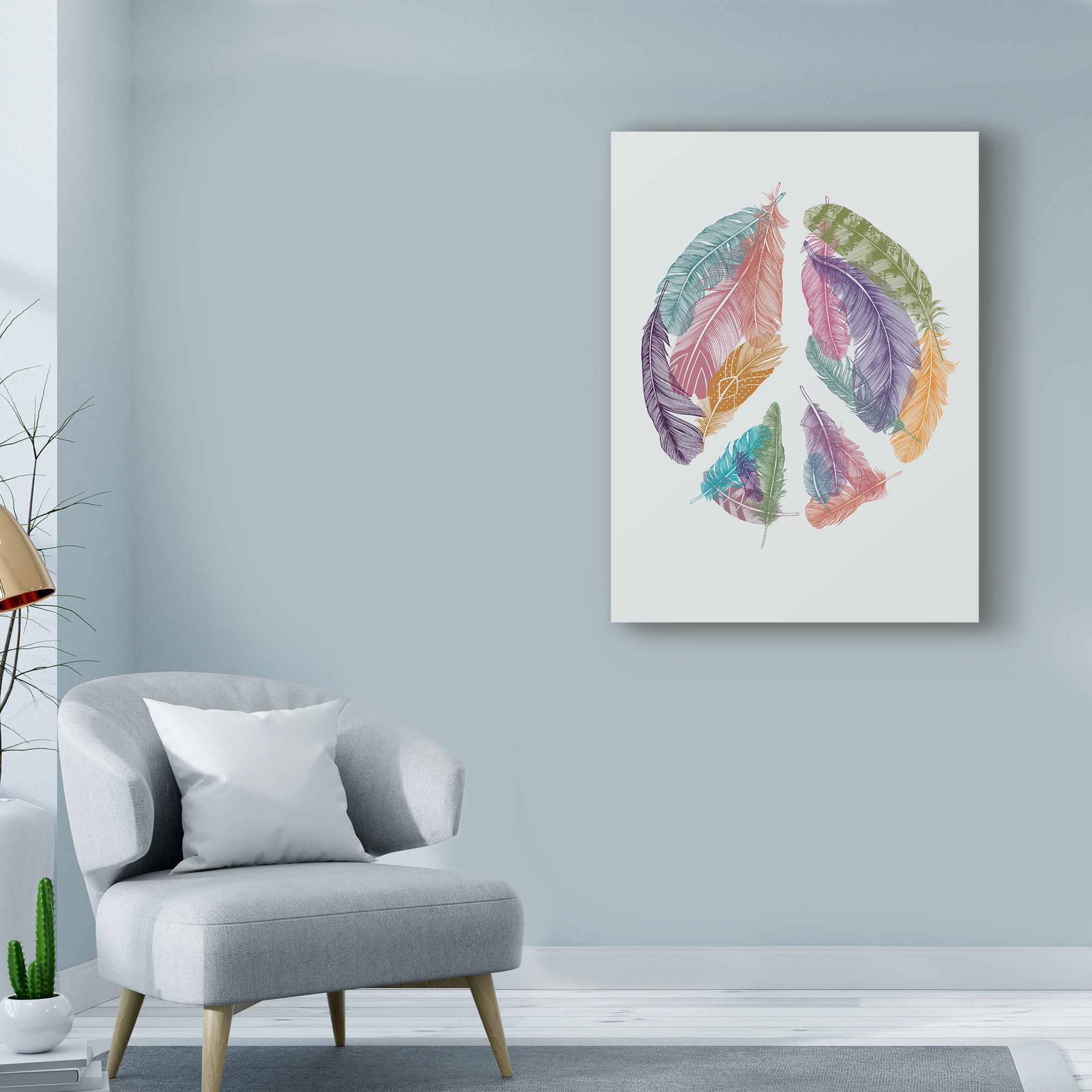 Trademark Fine Art 'Feathers For Peace' Canvas Art by Rachel Caldwell