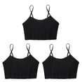 thumbnail image 2 of Miutii 3Pcs Cropped Tank Tops for Girls Spaghetti Strap Crop Top Basic Sports Cami Solid Color Black L, 2 of 9