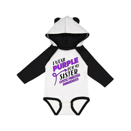 

Inktastic I Wear Purple for my Sister- Cystic Fibrosis Awareness Gift Baby Boy or Baby Girl Long Sleeve Bodysuit
