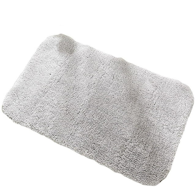 Rongfmy Bathroom Rug Machine Washable Water Absorbent Bath Shower Mat Anti-Slip Bath Mat Light Grey