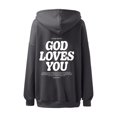thumbnail image 5 of Work Blouses for Women Fall Winter Oversized Hooded Long-sleeved Bubble One Shoulder Drawstring Graphic Leisure Cotton Sweatshirts Hoodies(Navy,S), 5 of 6