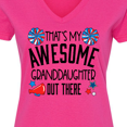 thumbnail image 4 of Inktastic That's My Awesome Granddaughter out There Cheerleader Women's V-Neck T-Shirt, 4 of 5