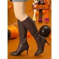 thumbnail image 2 of Unique Bargains Women's Pointed Toe Side Zip Stiletto Heel Knee High Boots, 2 of 7