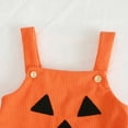 thumbnail image 5 of MUXiin Baby Halloween Bodysuit Orange Pumpkin Print Unisex Romper Soft Short Sleeve Cute Fall Outfit for Boys Toddler Comfortable Breathable,Black,0-3 Months, 5 of 8