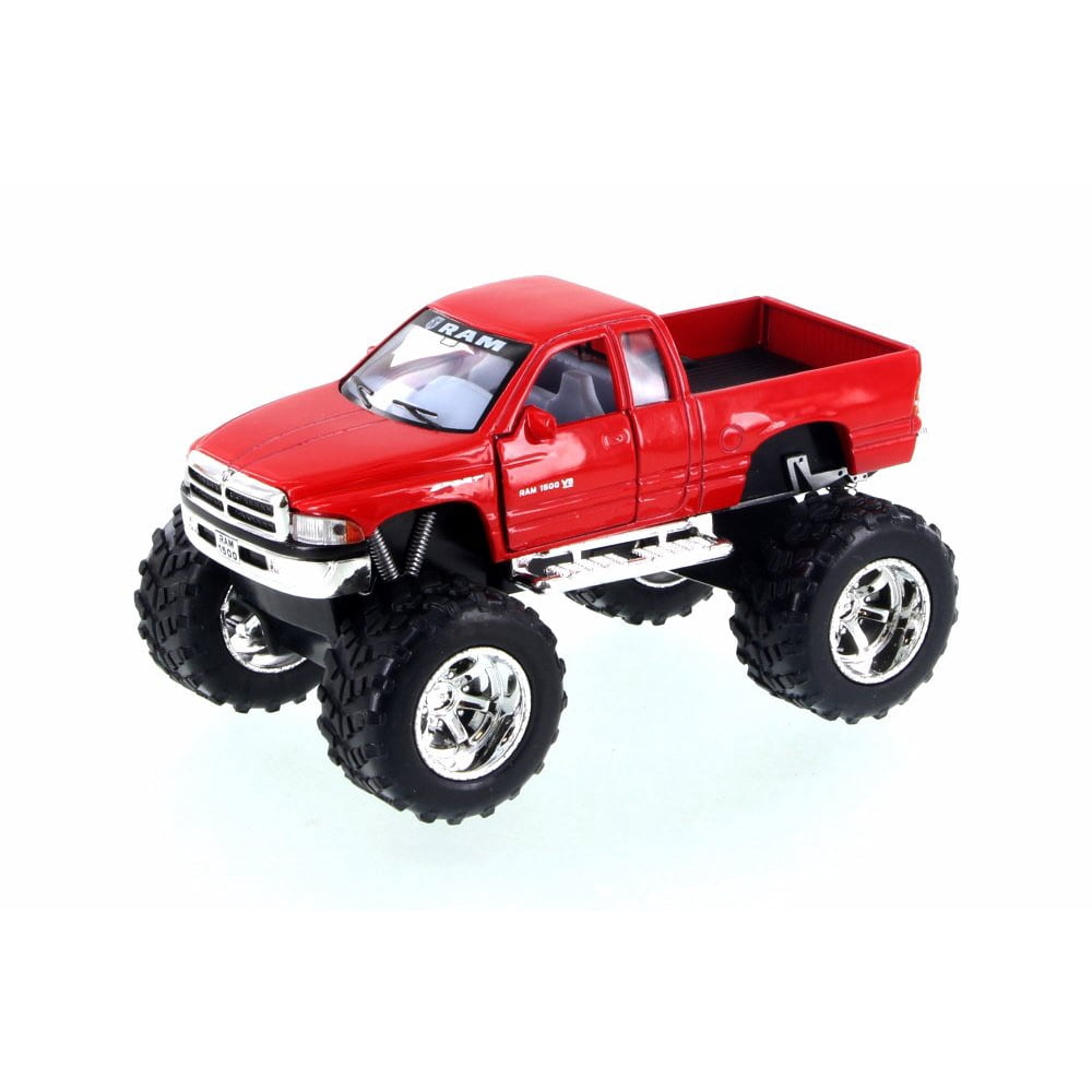 Dodge Ram Monster Big Wheel, Red - Kinsmart KT5338D - 1/44 Scale