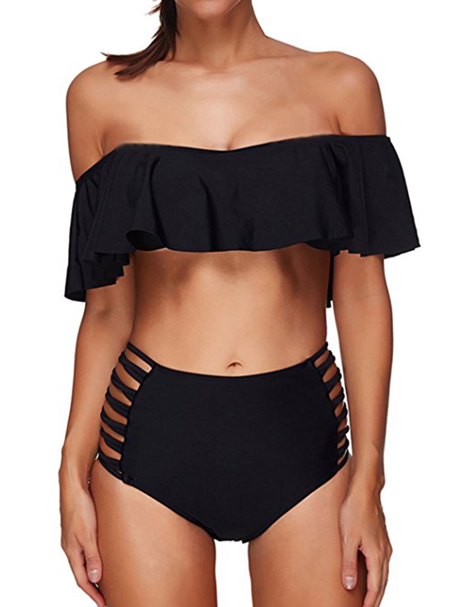 black off shoulder bikini