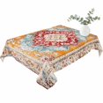 thumbnail image 2 of Vintage Ethnic Table Cloth Waterproof Tablecloths, Boho Tribes Modern Orange Middle Century Tablecloth Dining Table Cover for Kitchen Party Tabletop Outdoor, Rectangle Tablecloth 60x84 Inch, 2 of 9