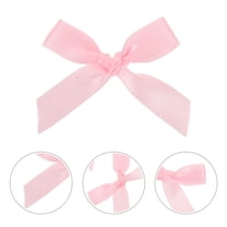 Tineasur 100pcs Pink Mini Satin Craft Bows Polyamide Fibre for DIY Projects Cake Decorating Present Wrapping
