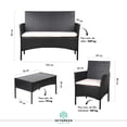 thumbnail image 4 of Sala Para Exterior Jardin Rattan Mimbre De 4 Pzas Con Cojines Skygreen negro G, 4 of 8