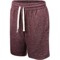 thumbnail image 2 of ProGo USA Men’s Shorts – Classic Fleece Workout Shorts - Men Shorts Casual with Elastic Waist (Marled Burgundy, X-Small), 2 of 7