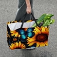 thumbnail image 7 of Starry Sky Sunflower Butterfly Large-capacity Foldable Reusable Shopping Bag: Oxford Cloth, Storage Bins, Collapsible Bucket, Storage Bin, 7 of 7