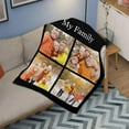 thumbnail image 4 of AISENIN Custom Family Blanket with 4 Photos Collages Personalized Picture Blankets for Couple Customized Your Photos on Throw Blankets for Dad, Mom, 4 of 5