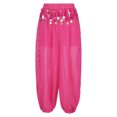 thumbnail image 4 of Lejafay Women's Belly Dance Pants Side Split Bloomers Lantern Pants Hot Pink One Size, 4 of 7