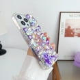 thumbnail image 5 of Case for iPhone 11 Pro Max, Glitter Case for Women Girls 3D Glitter Sparkle Bling Case Luxury Shiny Crystal Rhinestone Diamond Bumper Clear Gems Cute Wrist Strap Case Cover - Purple, 5 of 5