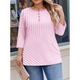 thumbnail image 4 of Weardear Plus Size Tops for Women 3/4 Sleeve Henley Button Down Neck Tunic Top Dressy Casual Blouses, 4 of 5