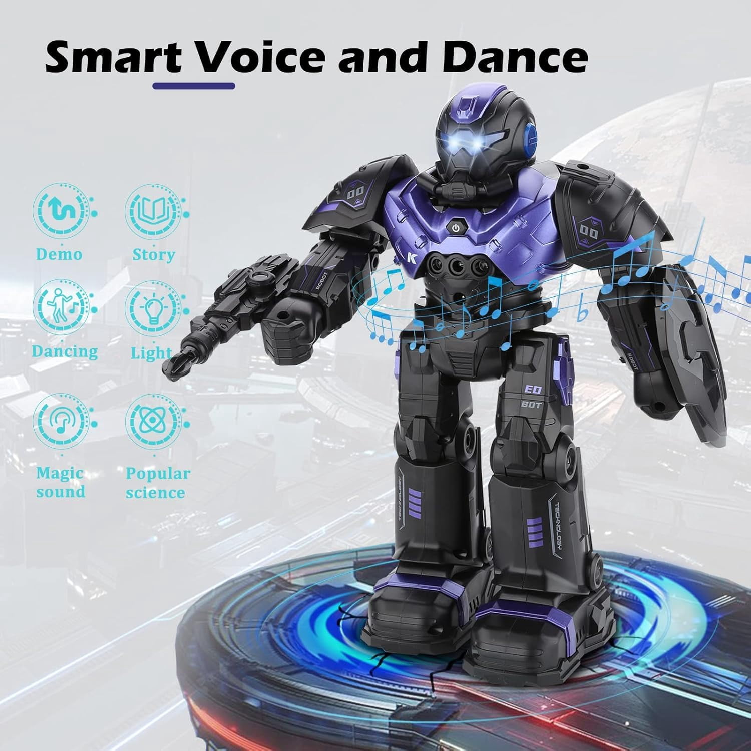 RC Robot Toys for Kids 3 4 5 6 7 8, Smart Programmable Robot with Gesture Sensing, Remote Control Robot for Boys Girls Age 3 4 5 6 7 8-12, Rechargeable
