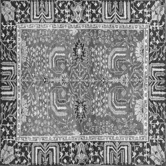 Ahgly Company Indoor Square Abstract Gray Modern Area Rugs, 6' Square