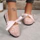 thumbnail image 3 of Zapatos Redondos Encajes de Moda Casual de las Mujeres con Encaje Bowknot Versátil Dulce Suave Suelado Zapatos Planos Transpirables, 3 of 8