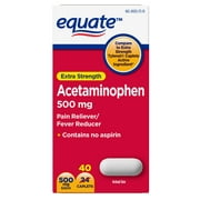 (5 pack) (5 Pack) Equate Extra Strength Acetaminophen, 40 Ct
