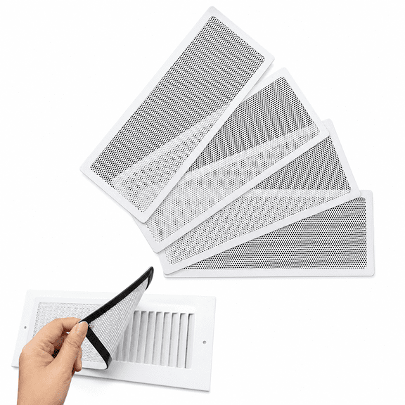Magnetic Vent Covers 4 Pack - Universal Air Vent Cover for Floor Wall Ceiling, Dust Proof AC Register Grille Cover, Easy Install Magnetic Mesh Scre...