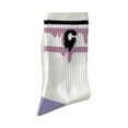 thumbnail image 3 of Viluyesy Crew Socks for Womens, Breathable Soft Comfy Fashion Hearts Cotton Mid-Tube Socks Purple, 3 of 5
