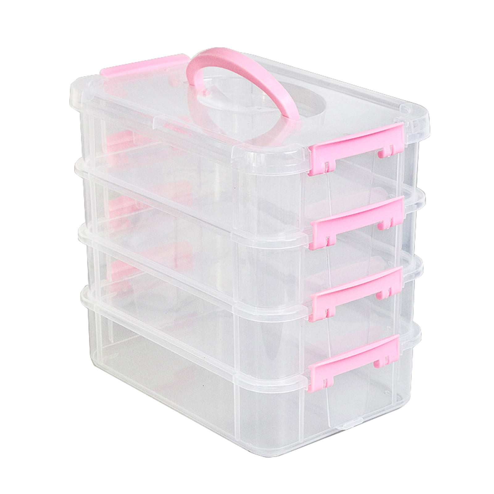 Vidifor Grand panier portable en plastique avec poignée, organiseur de rangement avec séparateurs réglables pour fournitures artistiques, travaux manuels, crayons de couleur, bureau de maquillage