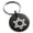 Black, variant on Stainless Steel Hexagram Star of David Engraved Small Medallion Circle Charm Celtic Keychain Keyring