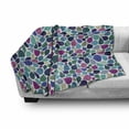 thumbnail image 3 of Abstract Soft Flannel Fleece Throw Blanket, Digital Raindrops Leafage Creative Contemporary Style Print, Cozy Plush for Indoor and Outdoor Use, 70" x 90", Multicolor, by Ambesonne, 3 of 6