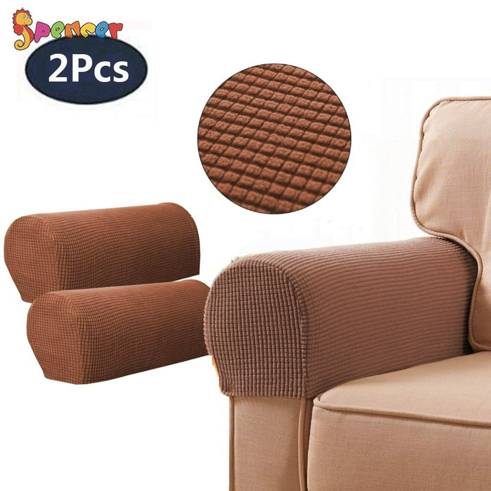 Spencer 2Pcs Stretch Fabric Armrest Covers AntiSlip Sofa ArmChair